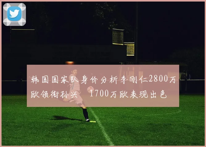 韩国国家队身价分析李刚仁2800万欧领衔孙兴慜1700万欧表现出色